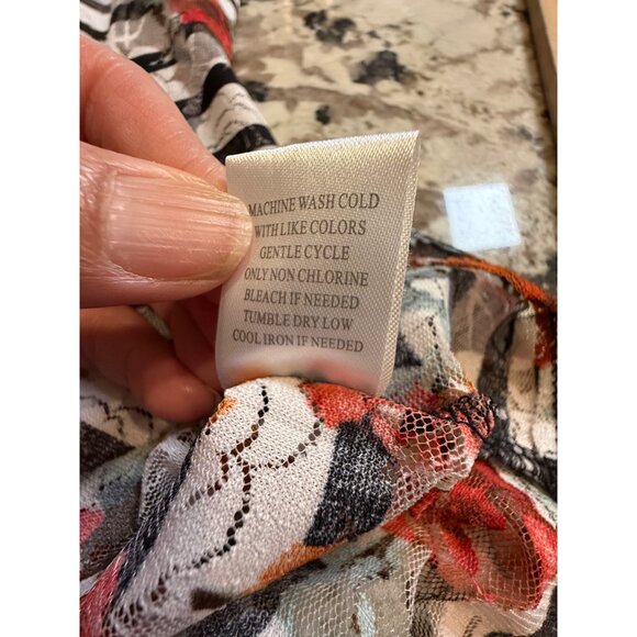 Y2K Almost Famous Mesh Floral Striped Tank Top layer Grunge Whimsigoth - Picture 5 of 12